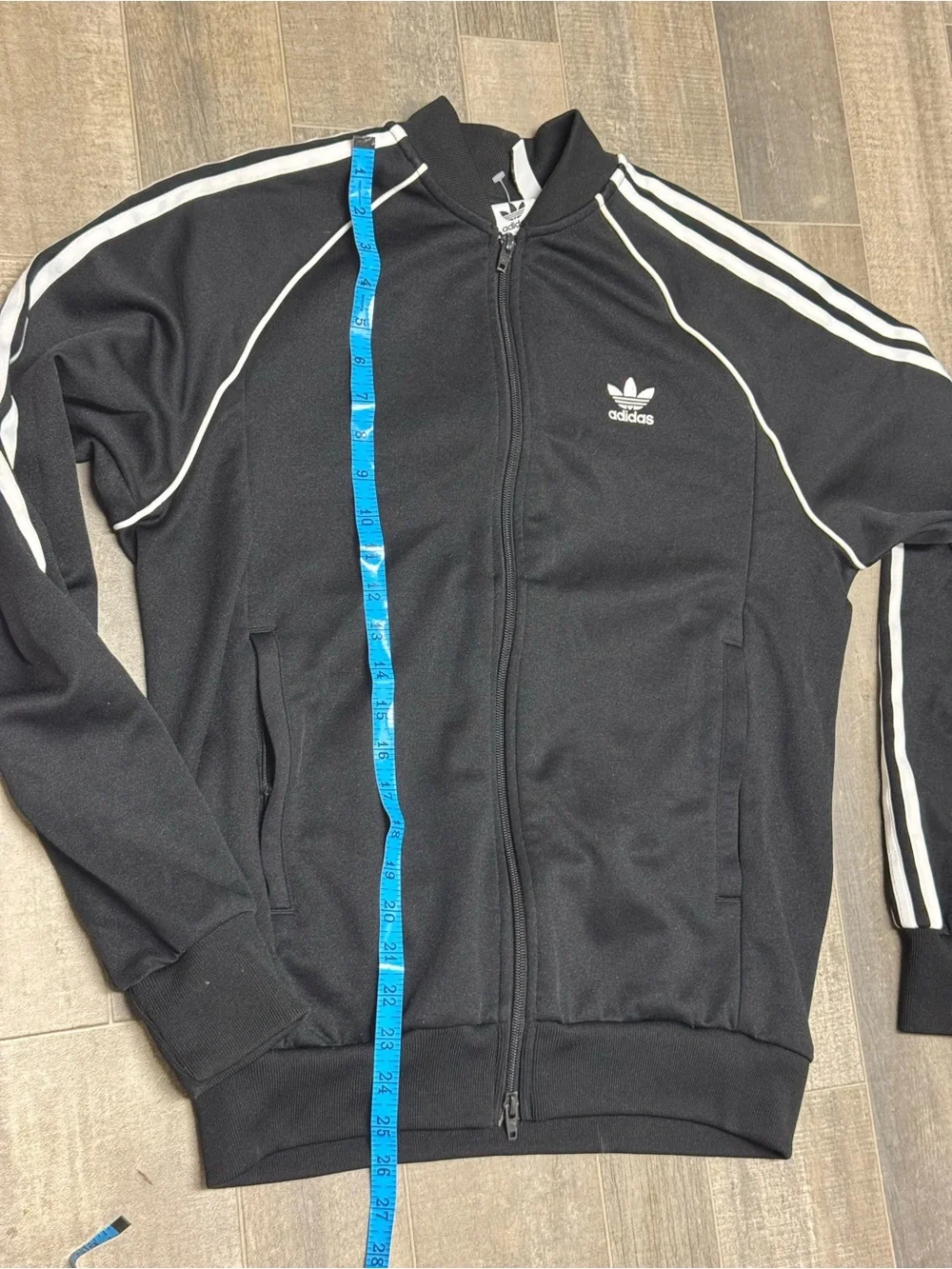 adidas Originals SST Black Track Jacket Men Women Medium White 3-Stripes Trefoil